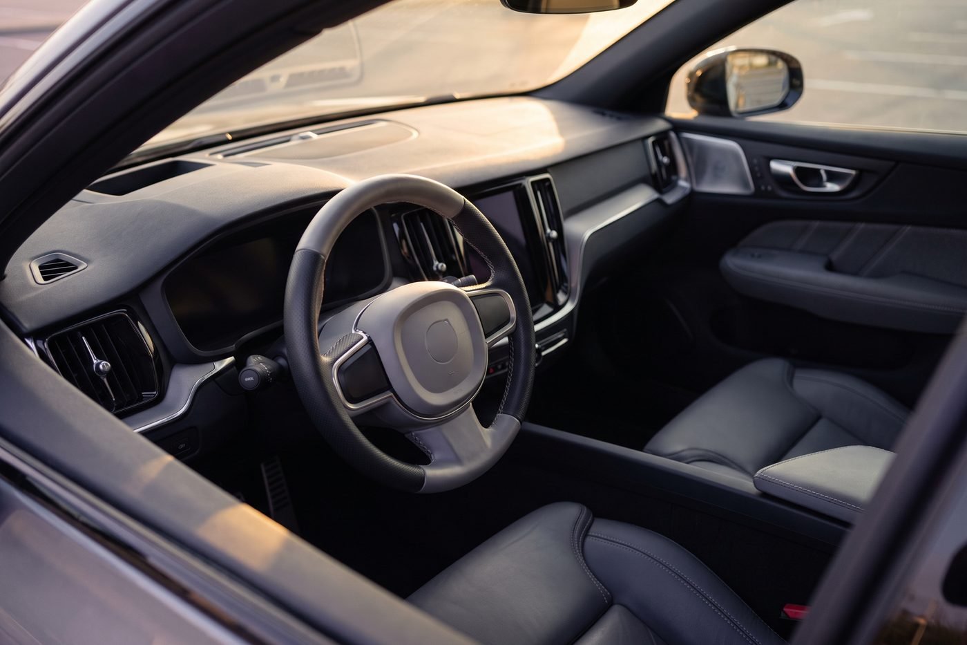 The interior of a cleaned and inspected rental vehicle